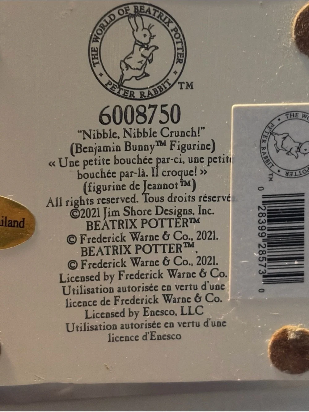Benjamin Bunny*BEATRIX POTTER*Jim Shore*FIGURINE*NIB*New*RABBIT*EASTER*6008750 - Picture 10 of 10